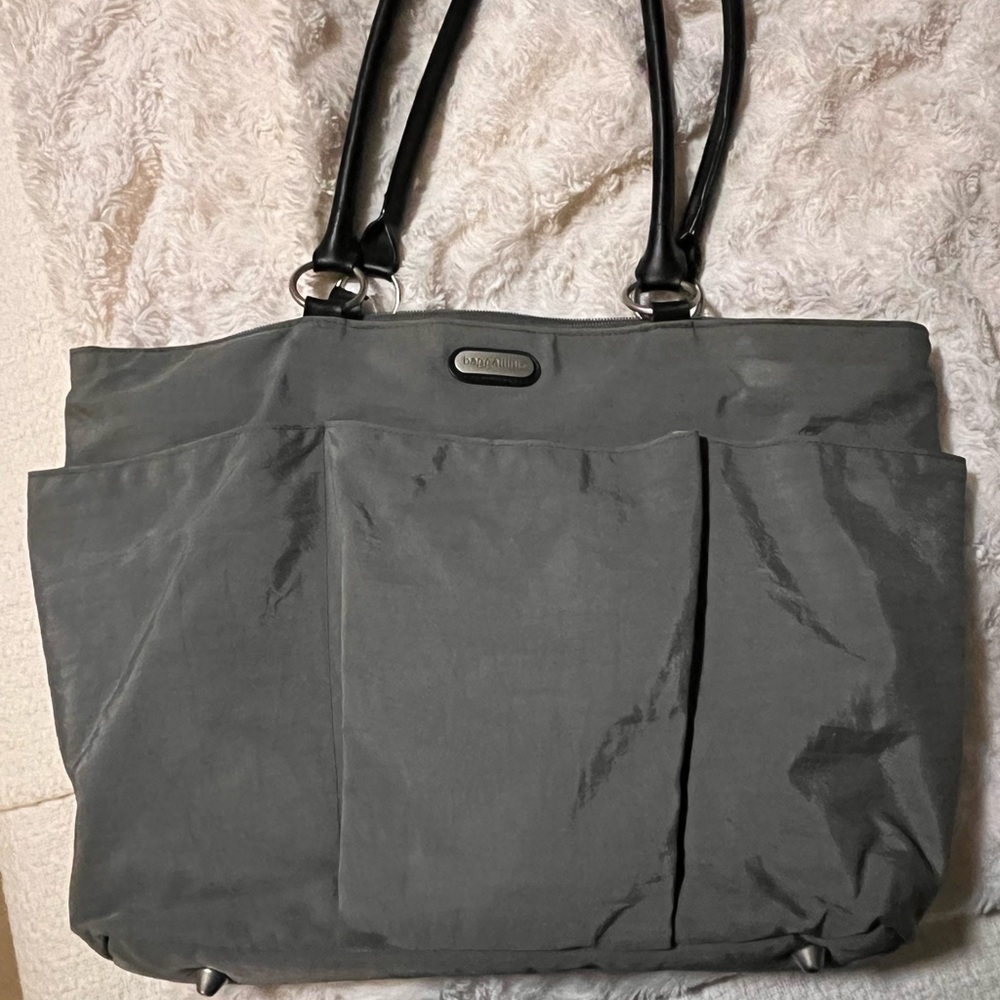 Baggallini grey and yellow laptop/tote bag